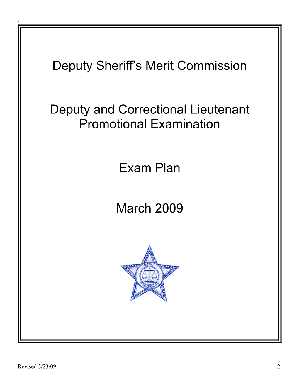 Deputy and Correctional Lieutenant Promotion Test
