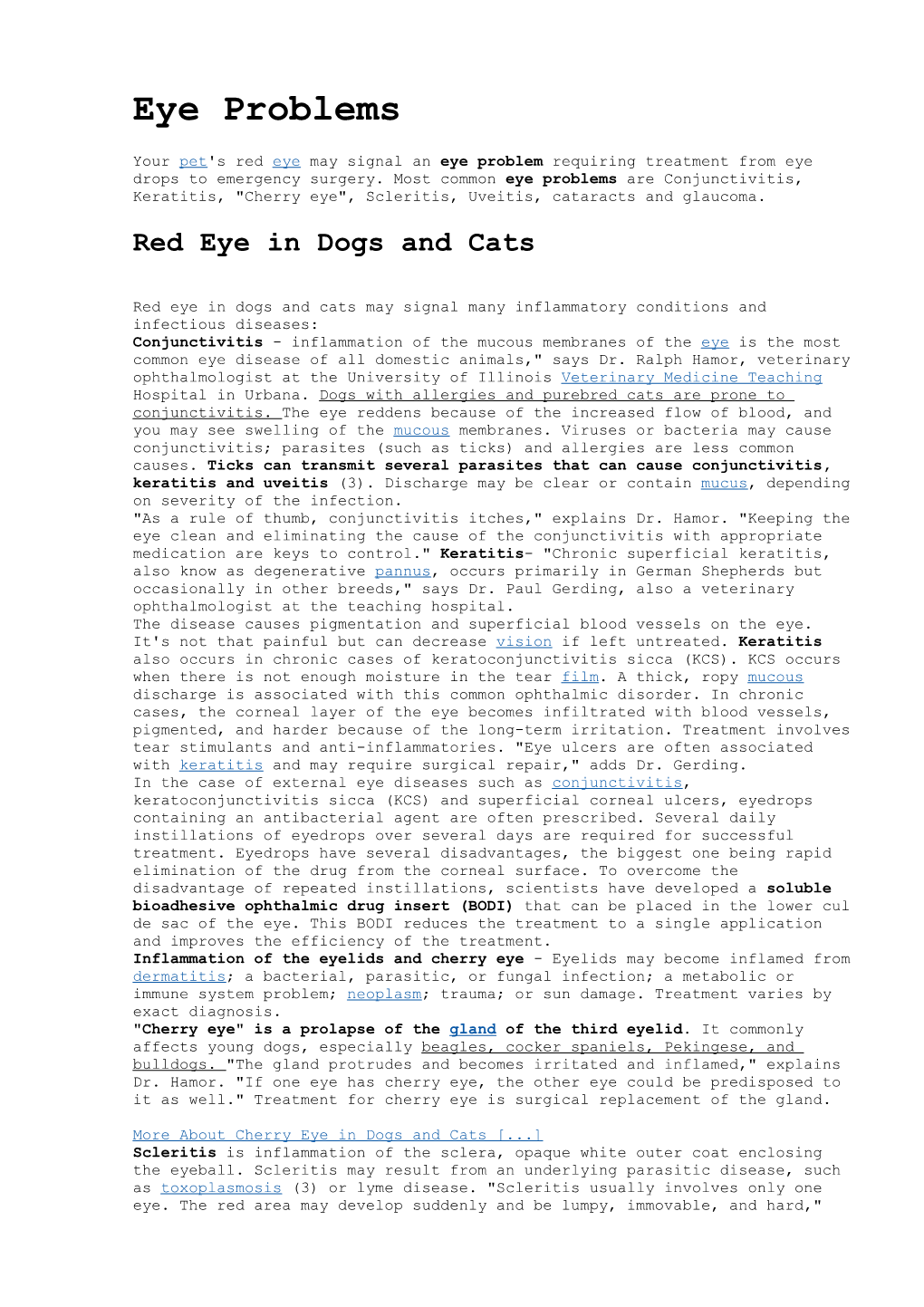 Red Eye in Dogs and Cats