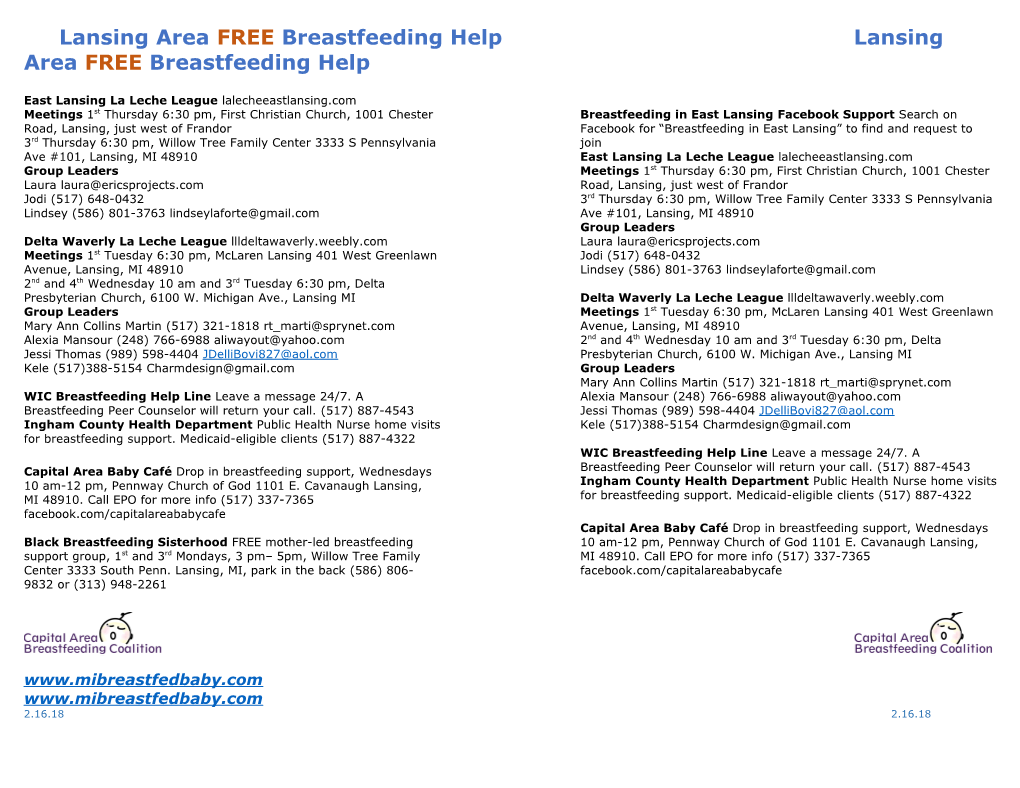 Lansing Area FREE Breastfeeding Help Lansing Area Freebreastfeeding Help