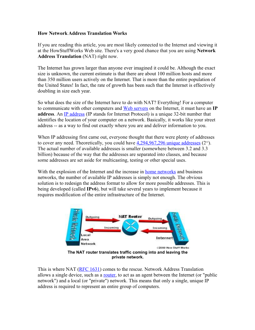 How Network Address Translation Works