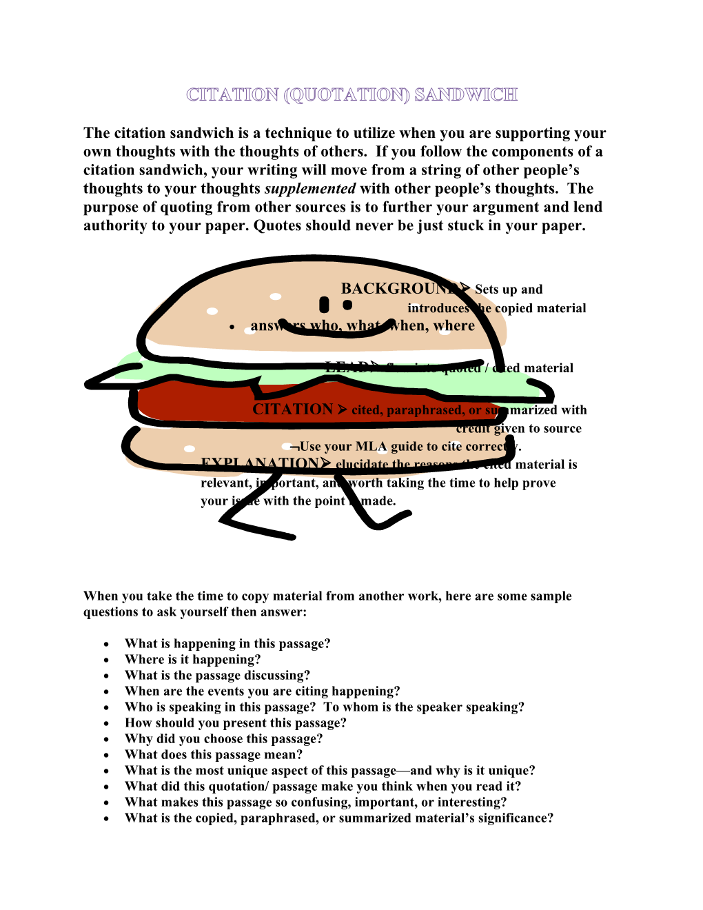 Citation (Quotation) Sandwich