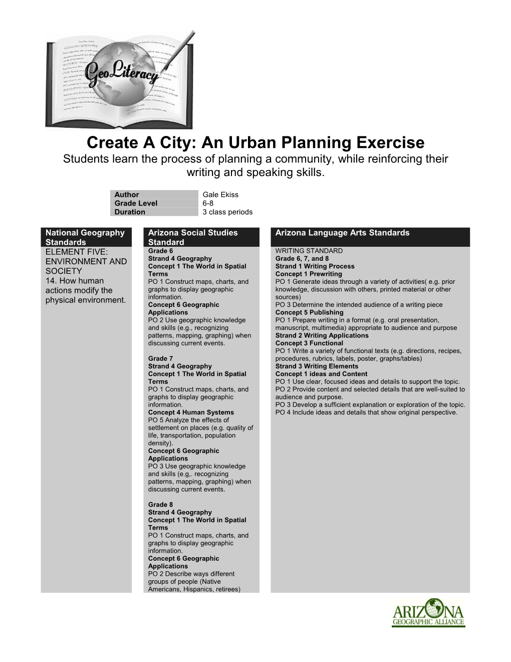 Create a City: an Urban Planning Exercise