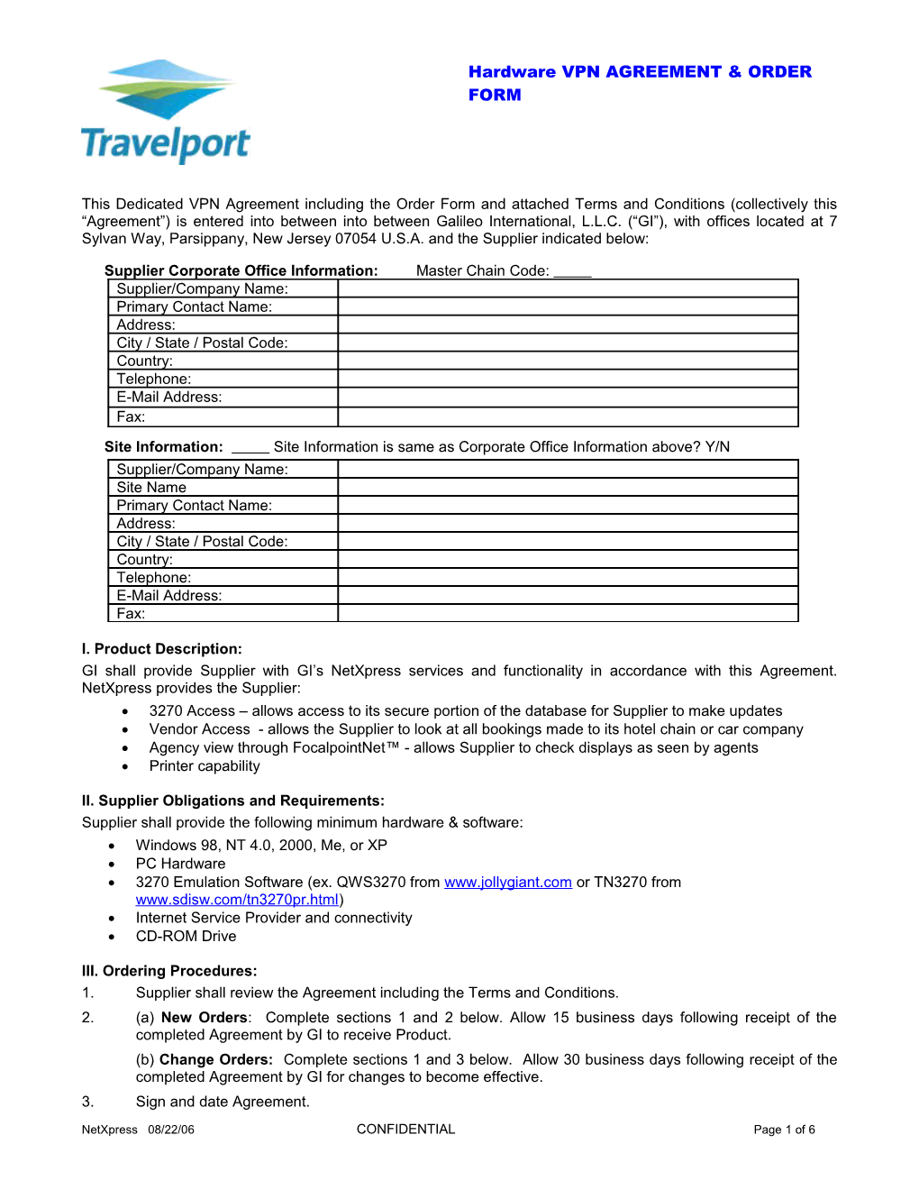 VPN Implementation Request Form