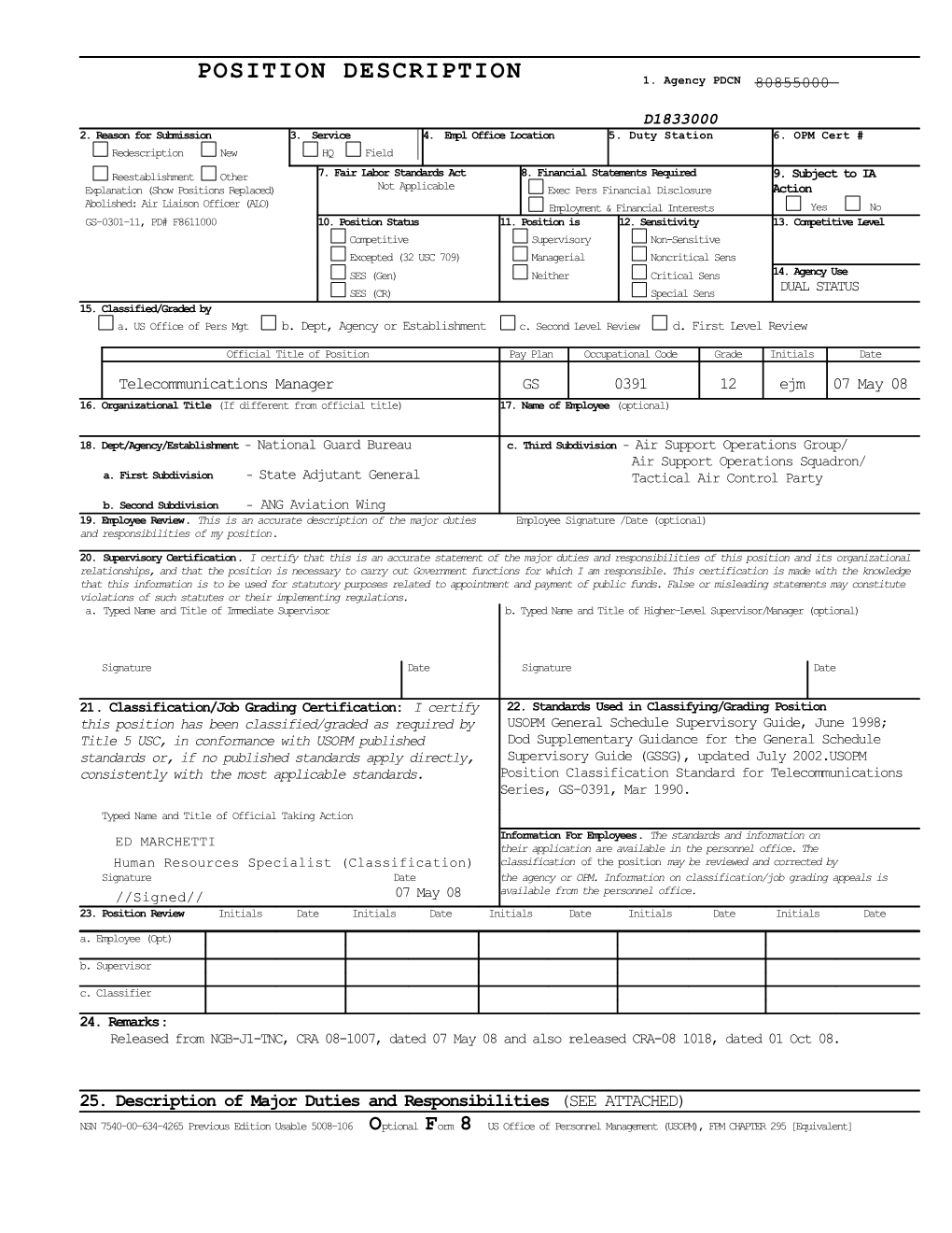 This Position Is Located at an ANG Aviation Wing, Air Support Operations Group (ASOG) Air