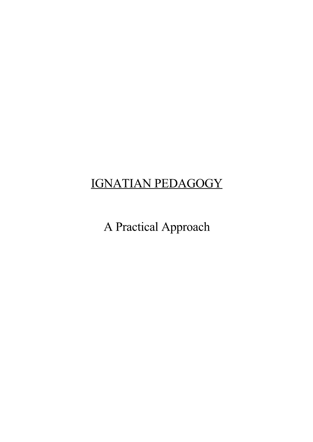 Ignatian Pedagogy