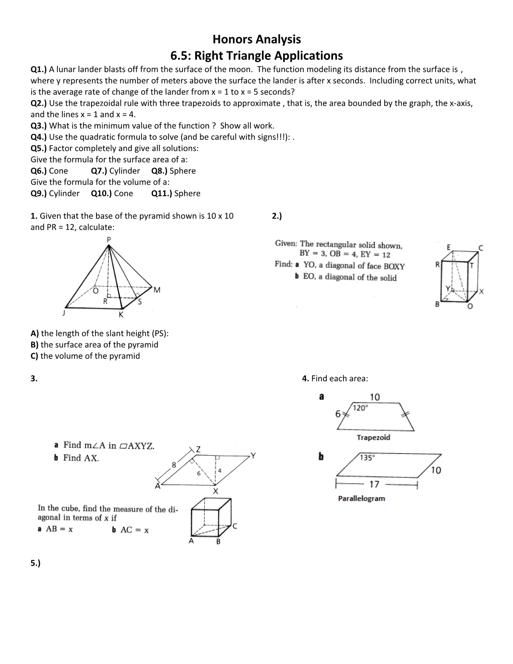 6.5: Right Triangle Applications