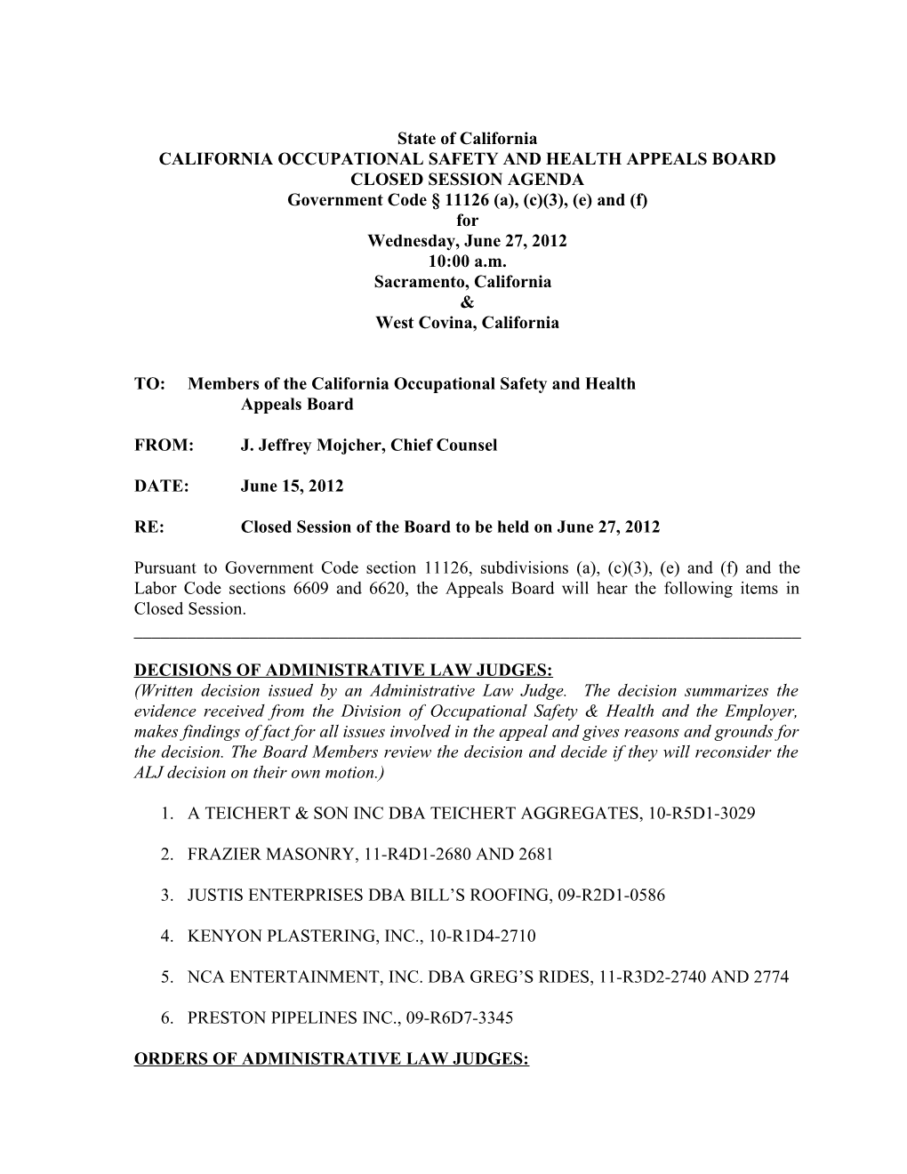 California Occupational Safety & Health Appeals Board s6