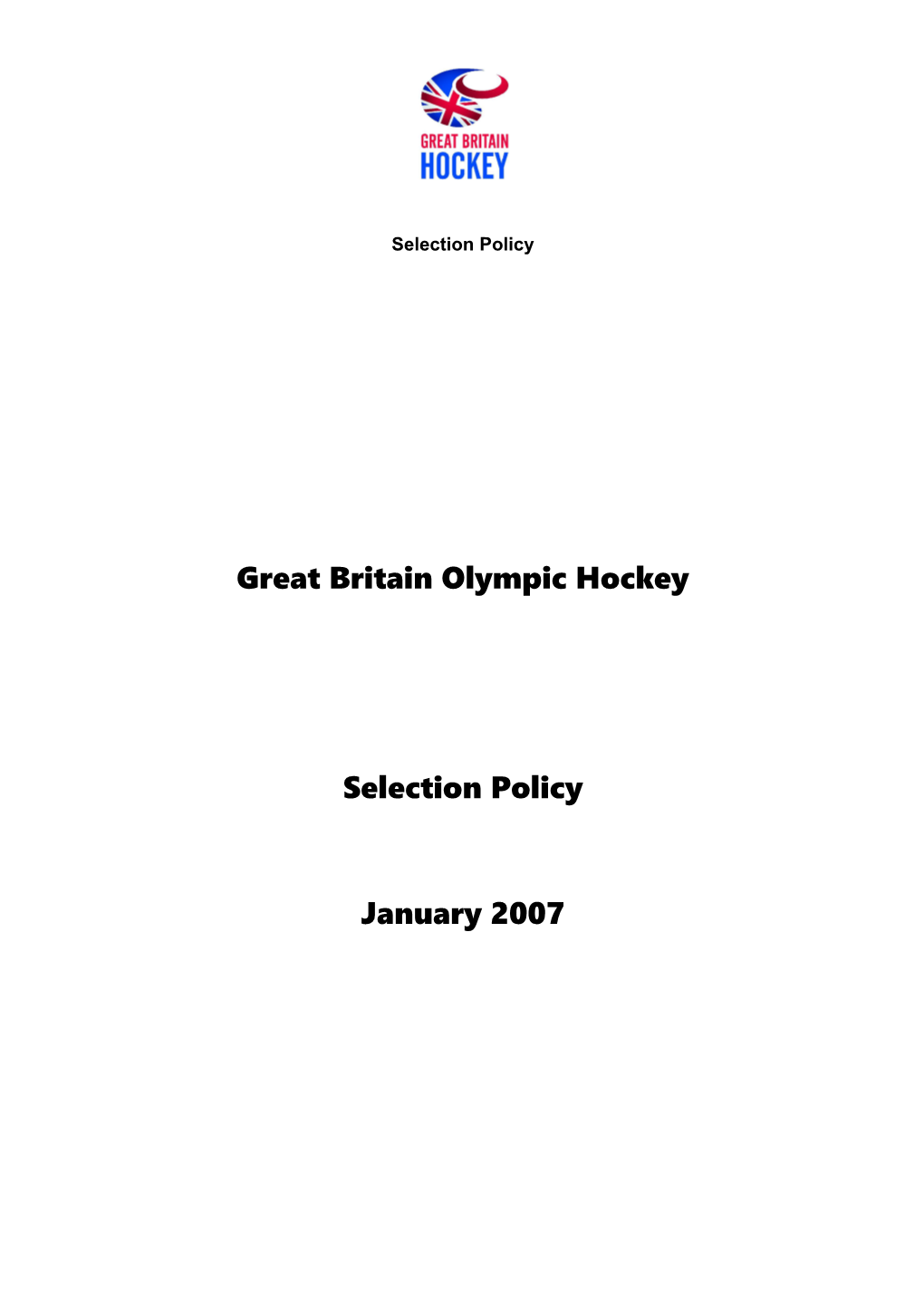 Great Britain Olympic Hockey