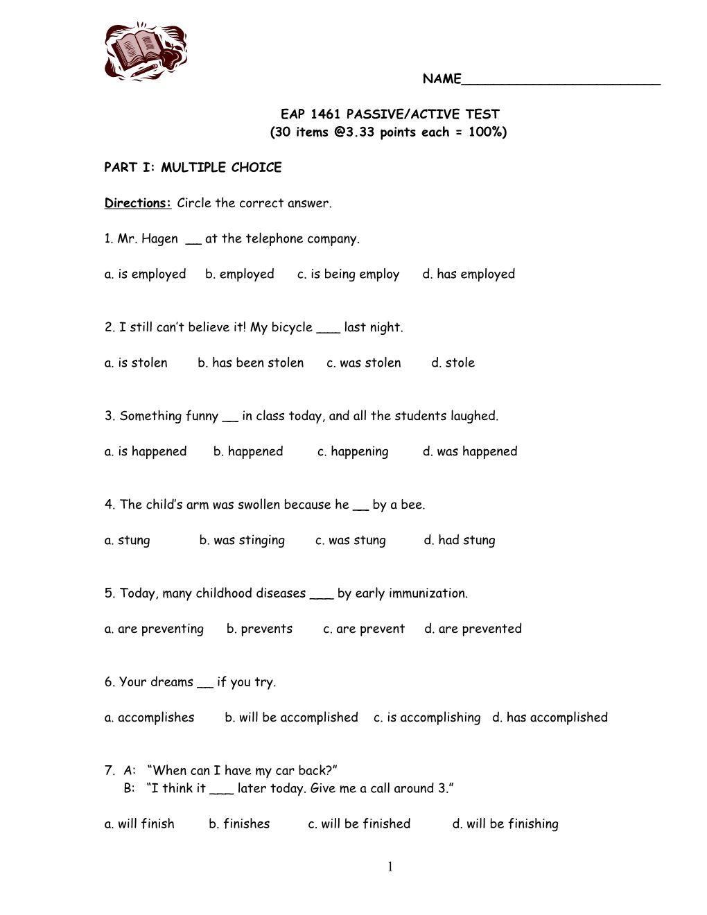 Eap 1461 Passive/Active Test