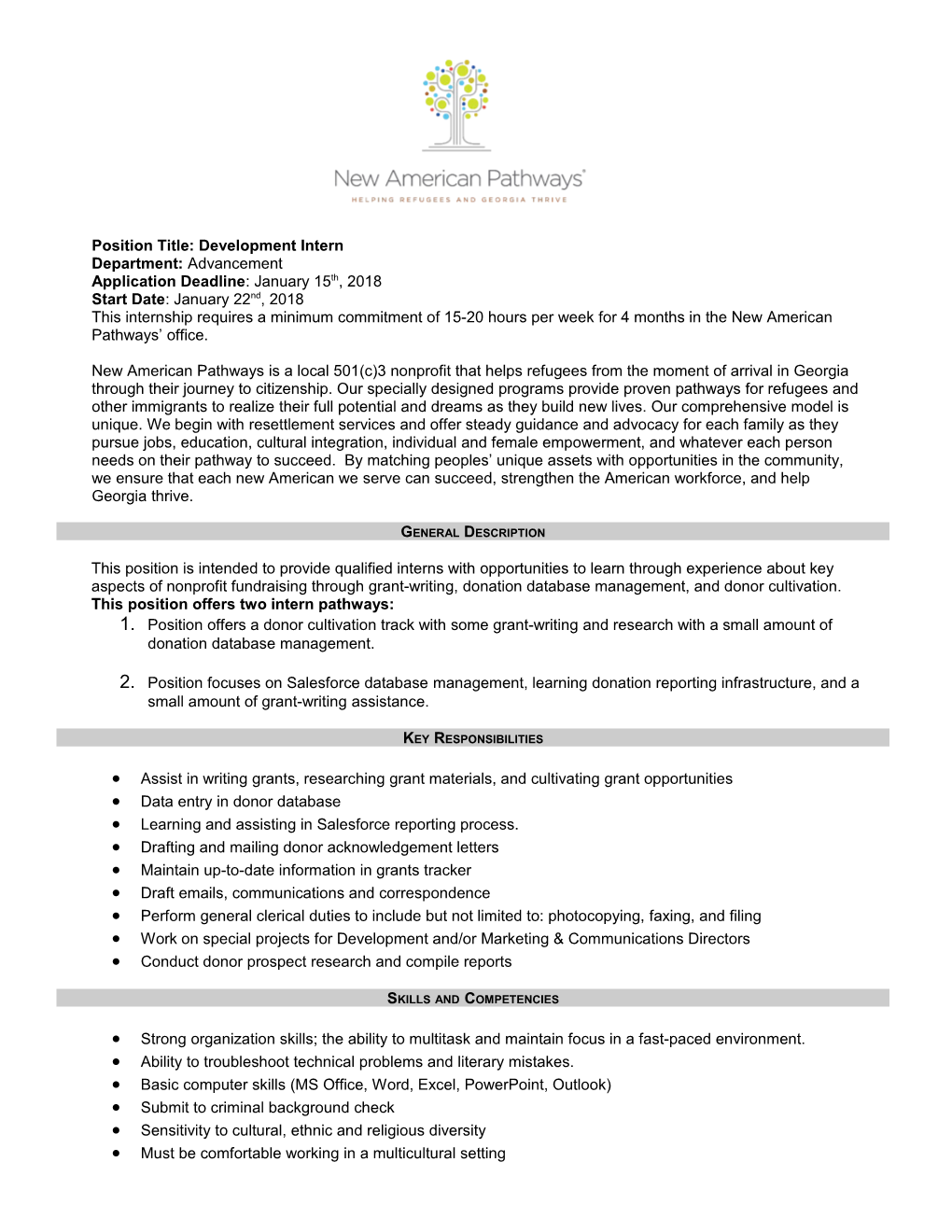 Position Title: Learning Center Programs Coordinator s1