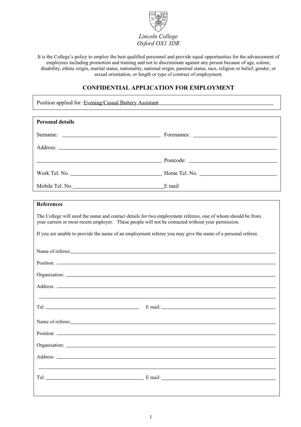 Confidential Application for Employment s2