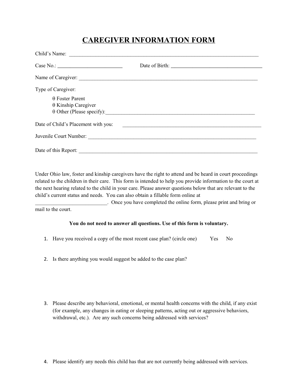 Caregiver Information Form s1