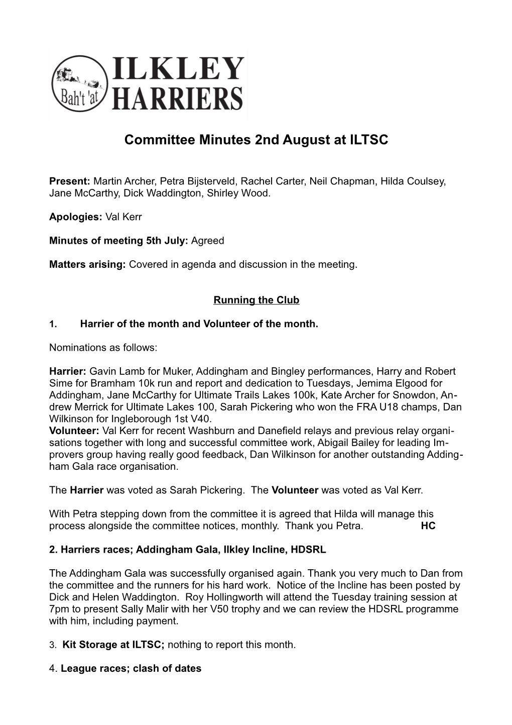 Committee Minutes 2Nd August at ILTSC