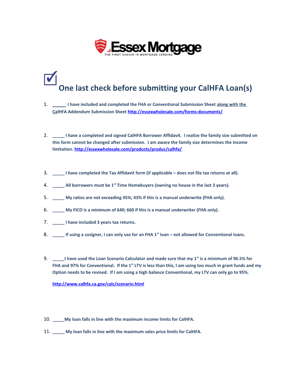One Last Check Before Submitting Your Calhfa Loan(S)