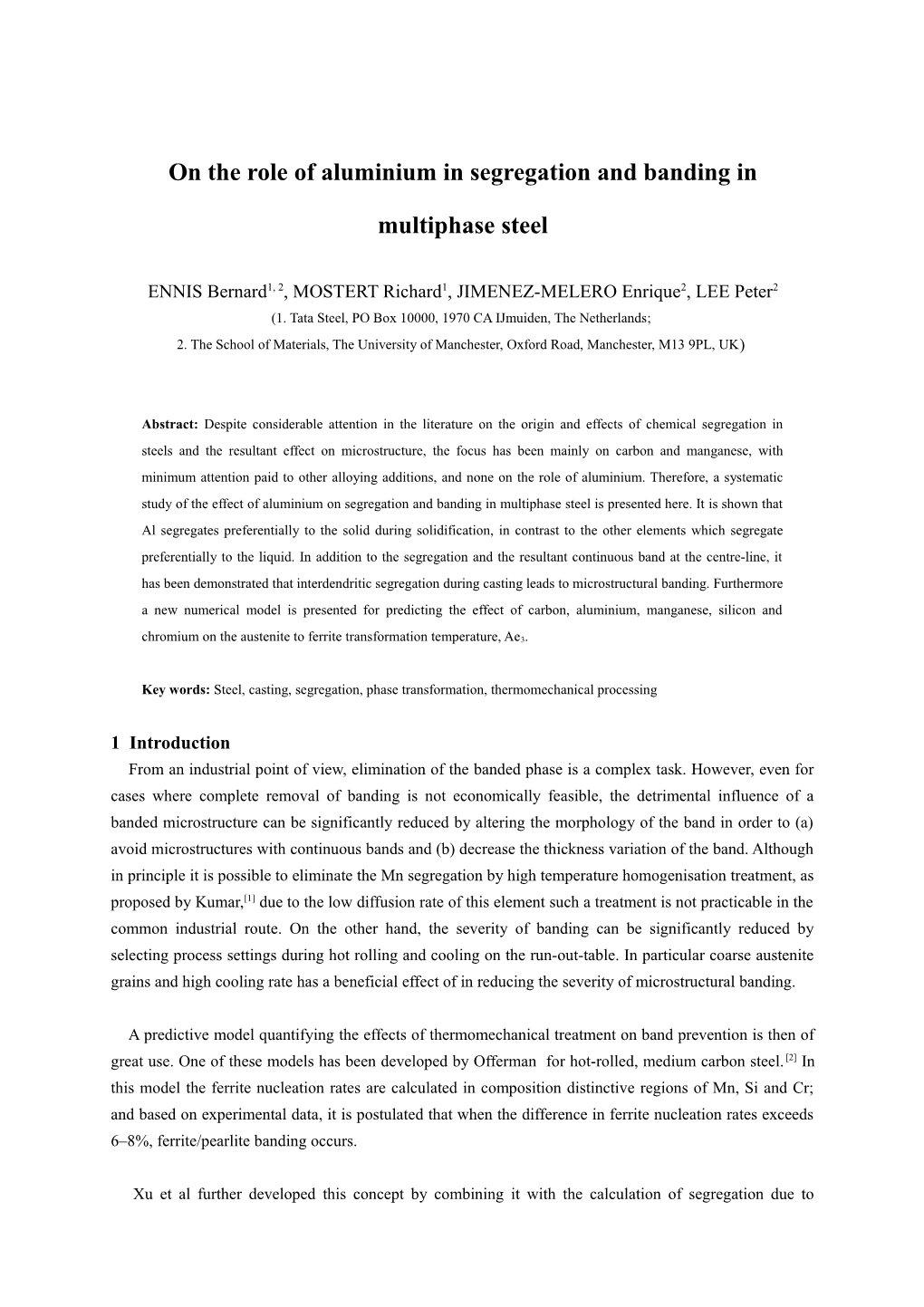 Information for Authors of HSLA Steel 2005 and ISUGS 2005 Proceedings