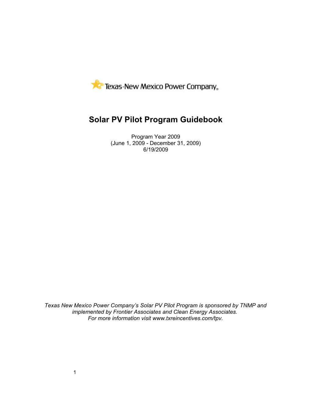 Solar PV Pilot Program Guidebook