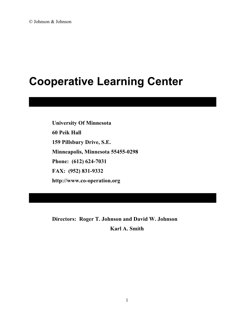 Cooperative Learning Center