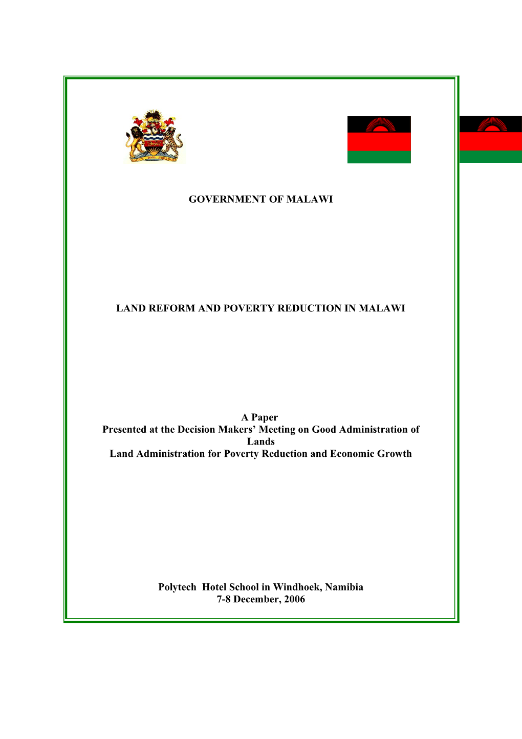 Land Tenure Reforms and the Evolving Role of Traditional Authorities in Sadc