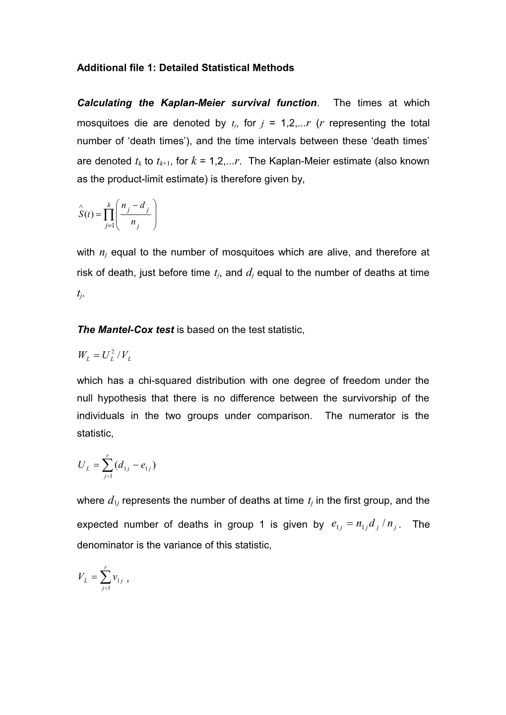 Text S1: Detailed Statistical Methods