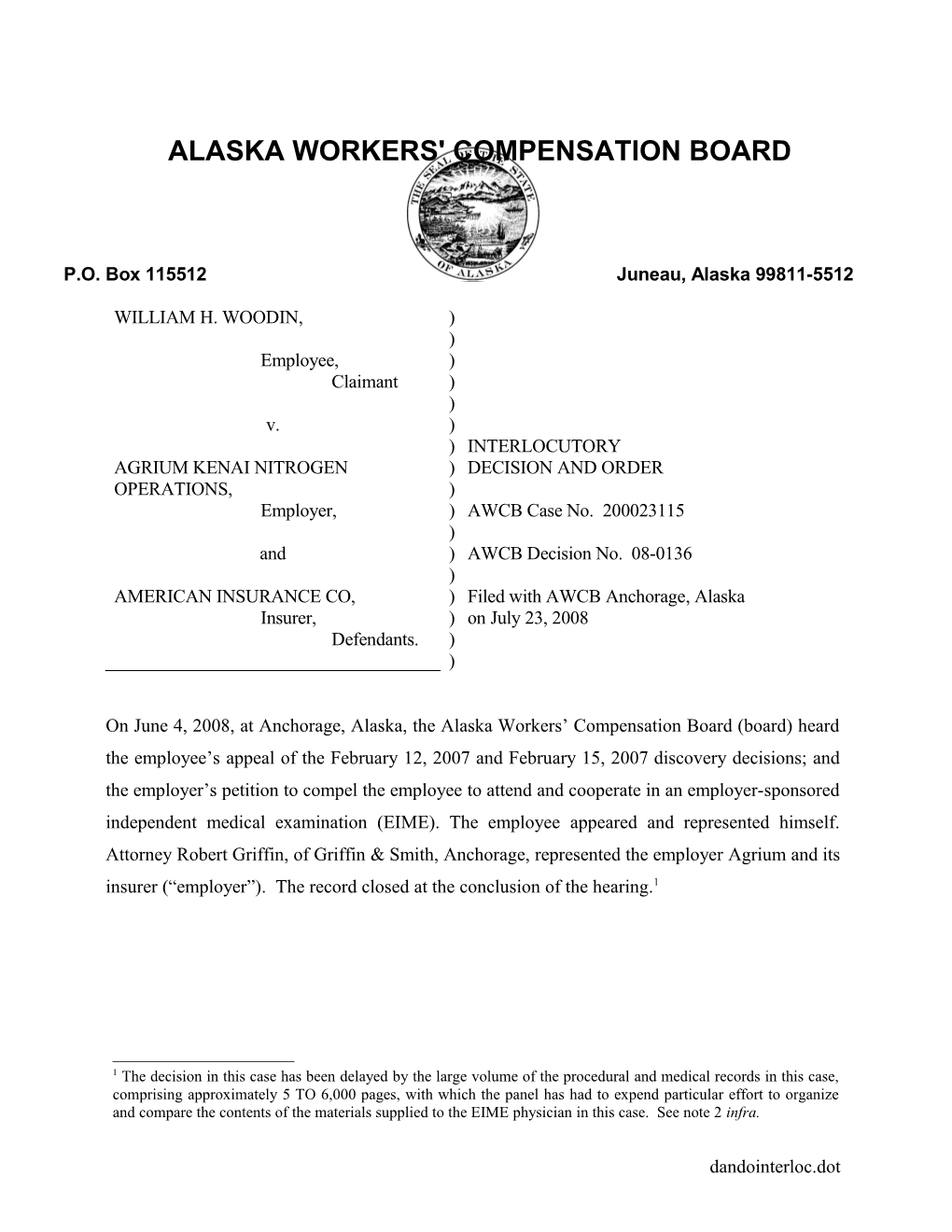 Alaska Workers' Compensation Board s12