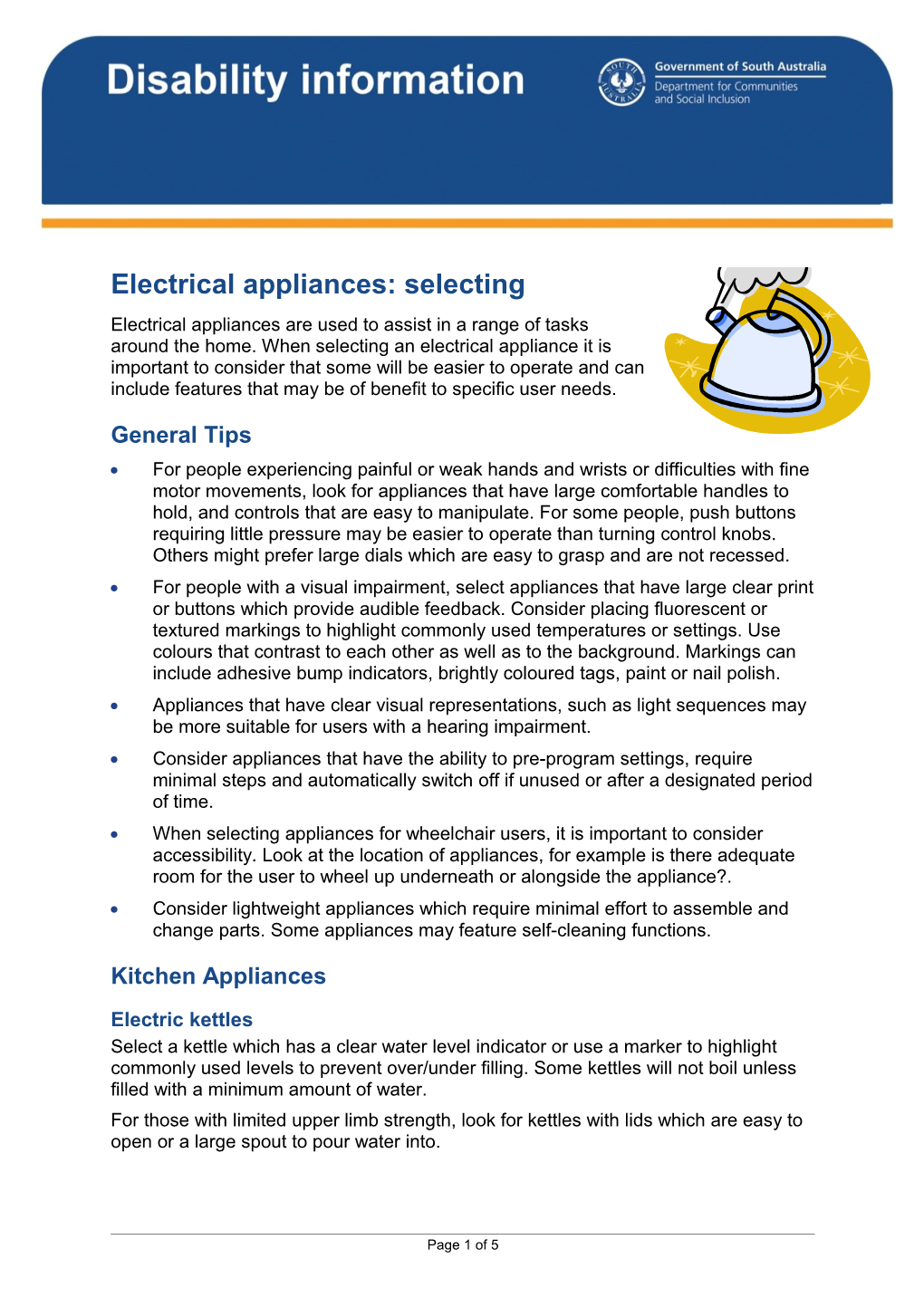 Electrical Appliances: Selecting