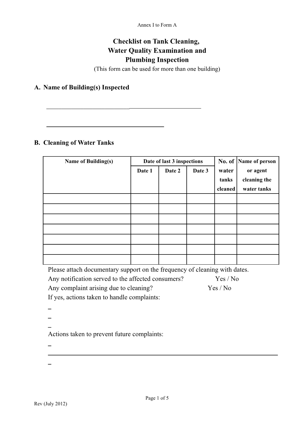 Water Quality Examination And