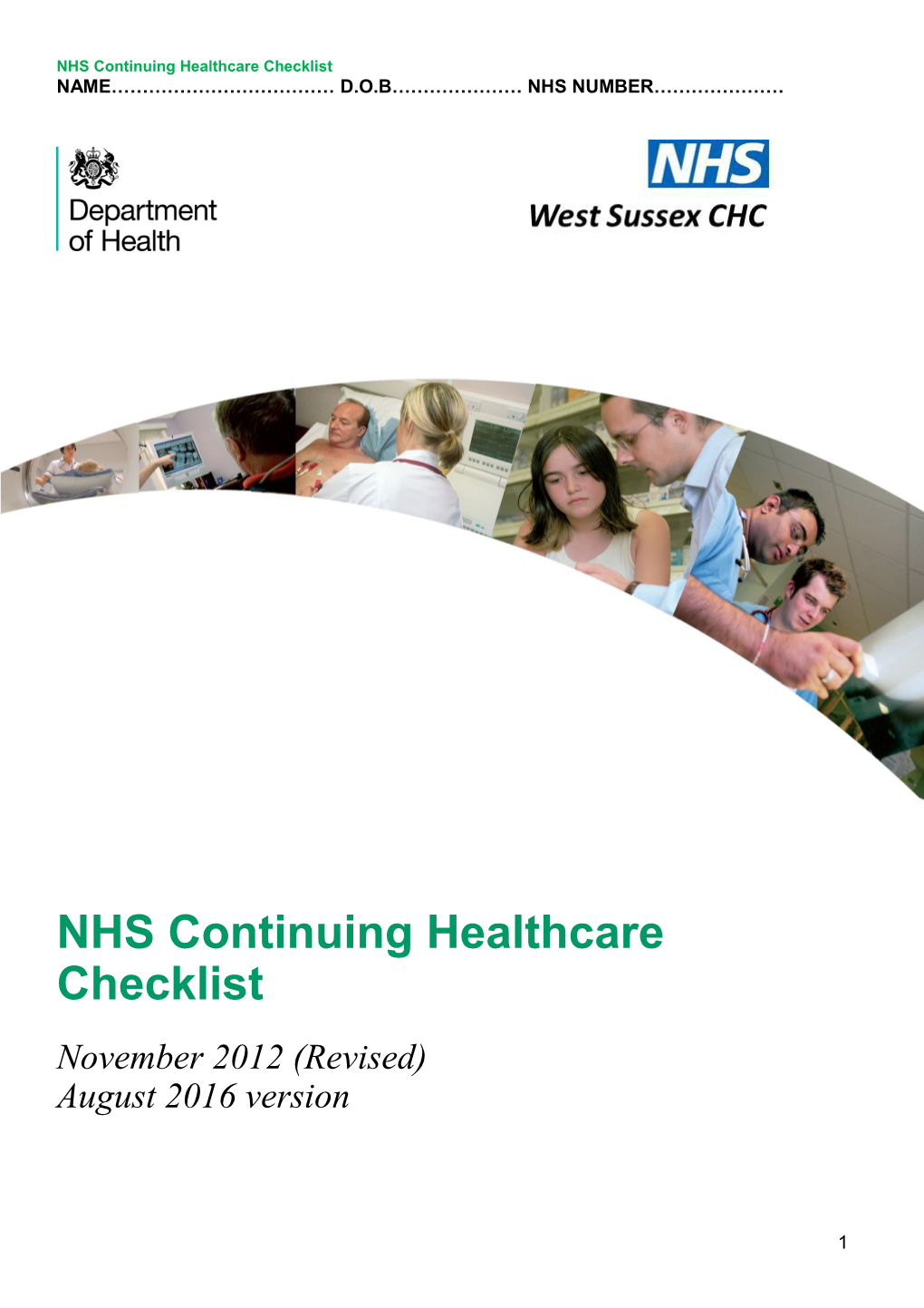 NHS Continuing Healthcare Checklist