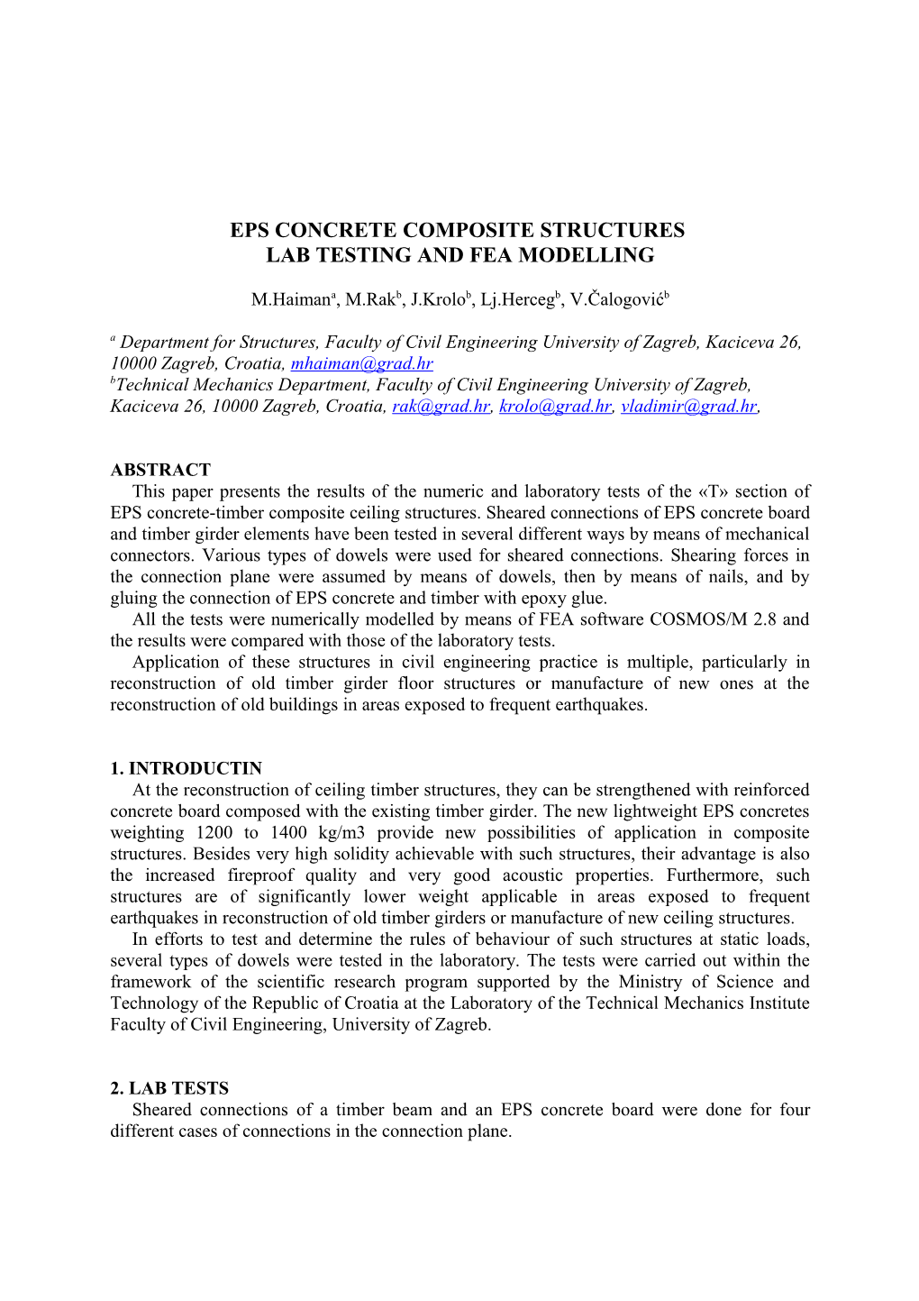 Eps Concrete Composite Structures