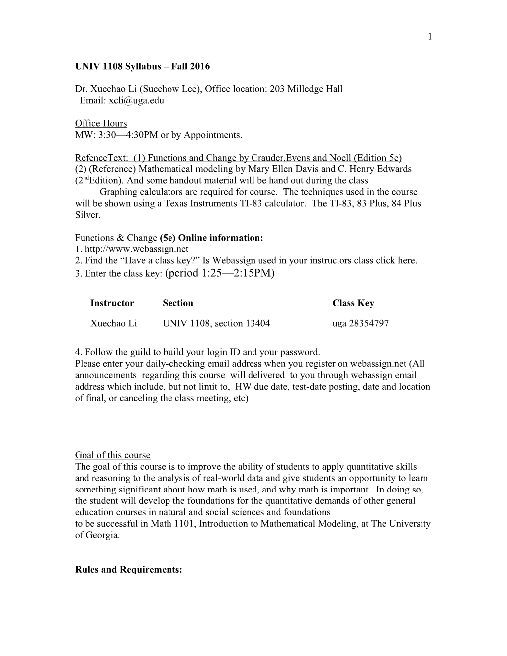 UNIV 1108 Syllabus Fall 2003