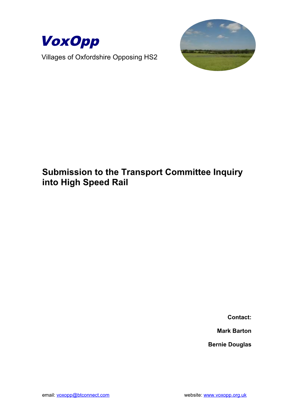 New Inquiry: High Speed Rail