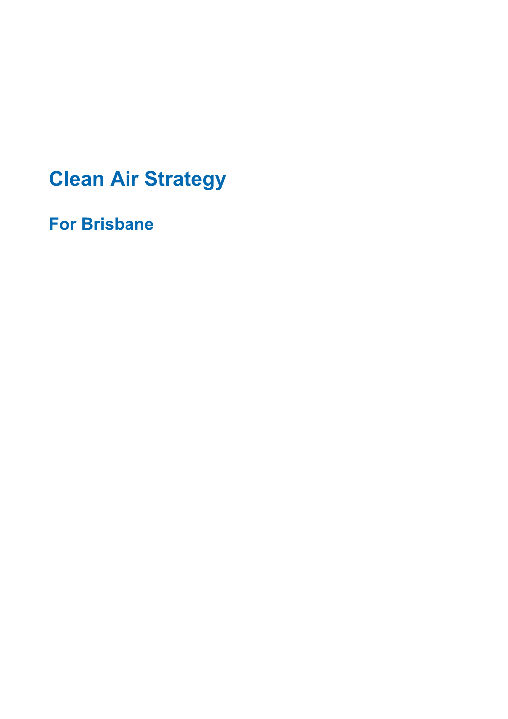 Clean Air Strategy