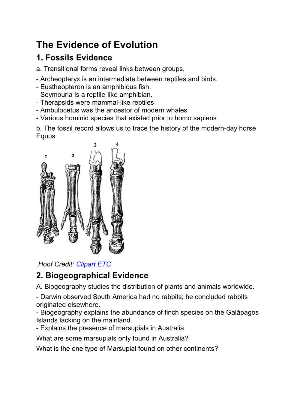 The Evidence of Evolution