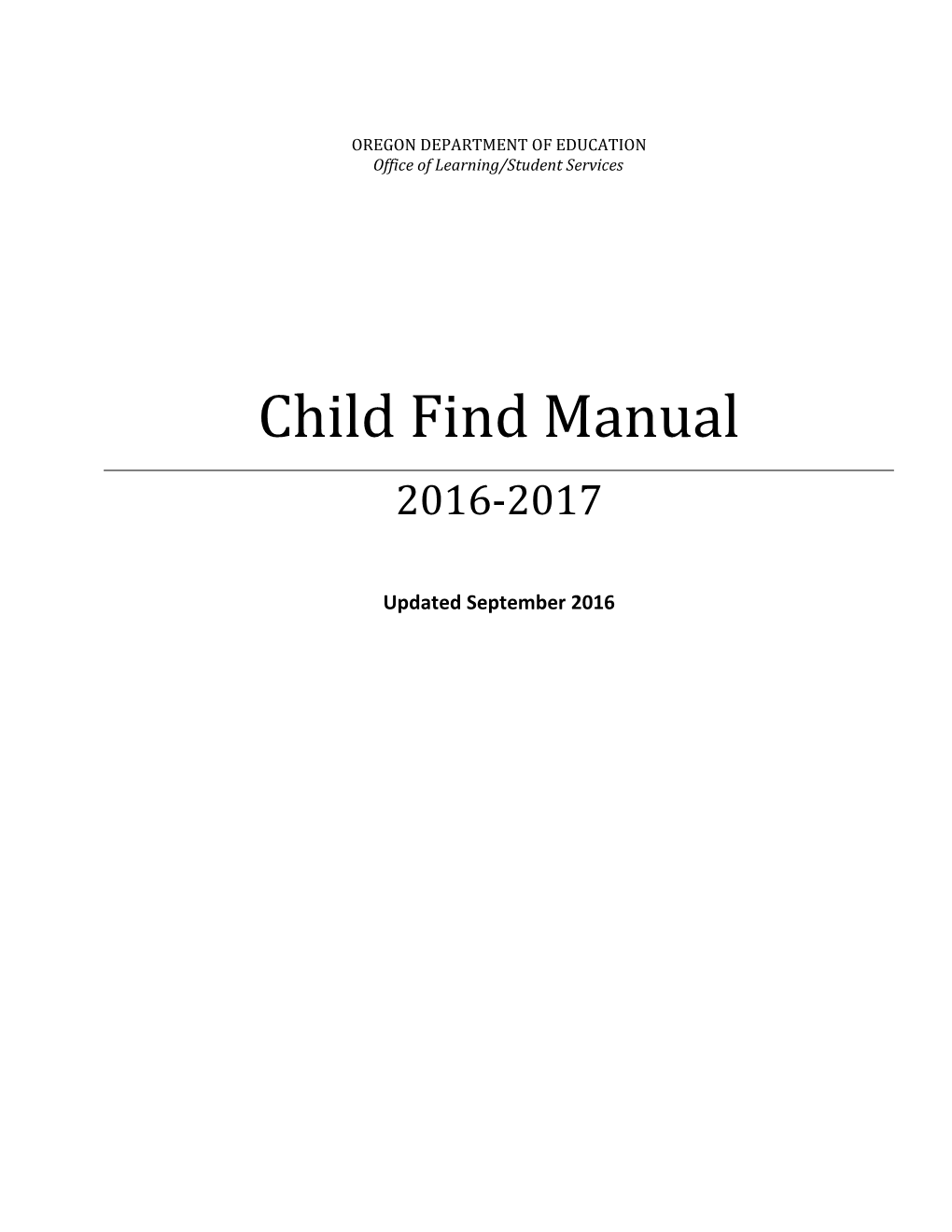 Child Find Manual