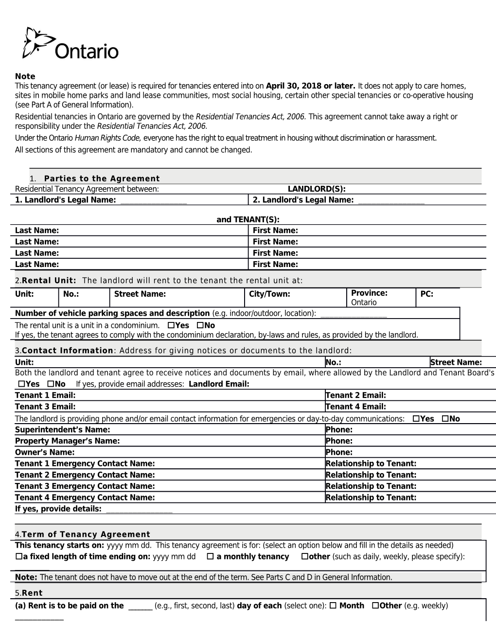 All Sections of This Agreement Are Mandatory and Cannot Be Changed