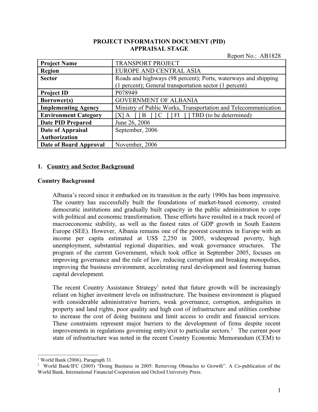 Project Information Document (Pid) s34