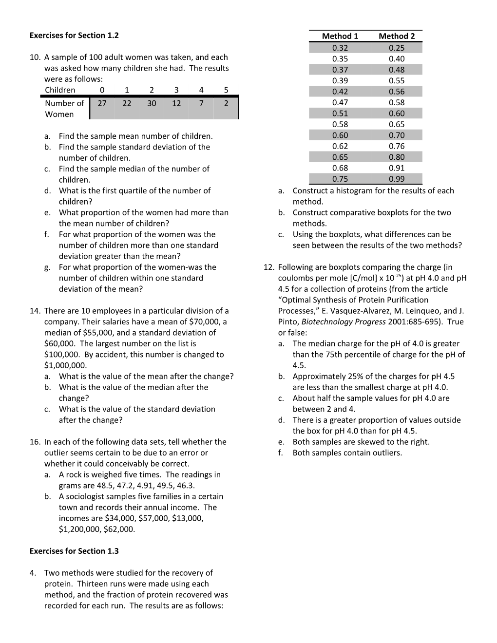 Exercises for Section 1.2