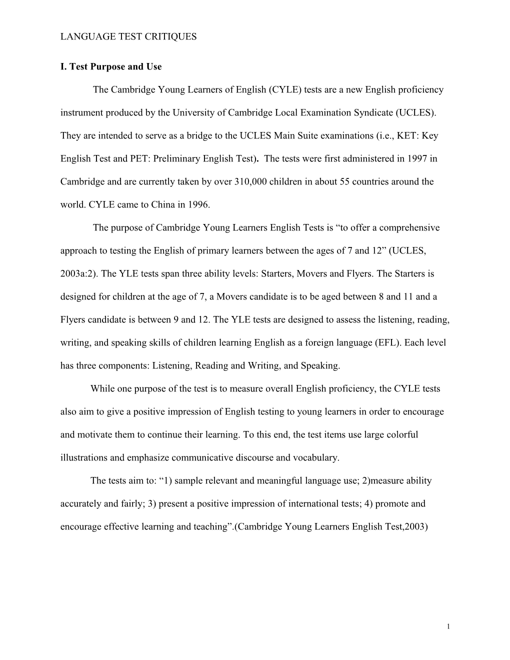 L540 EFL/ESL Instrument And Assessment