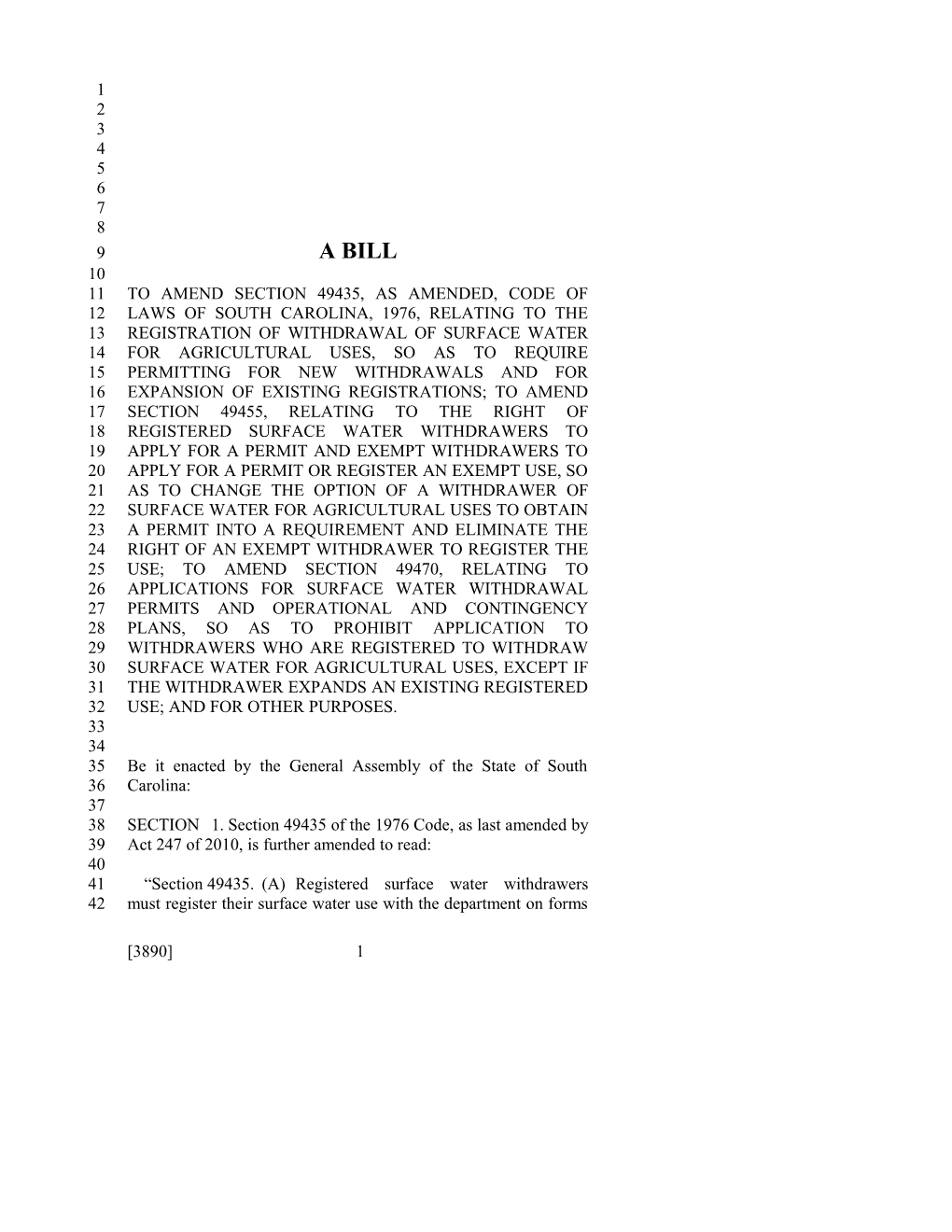 2017-2018 Bill 3890 Text of Previous Version (Mar. 2, 2017) - South Carolina Legislature Online