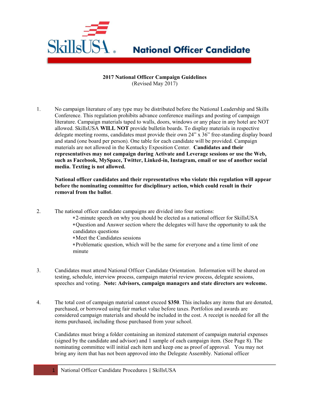 2017 National Officer Campaign Guidelines