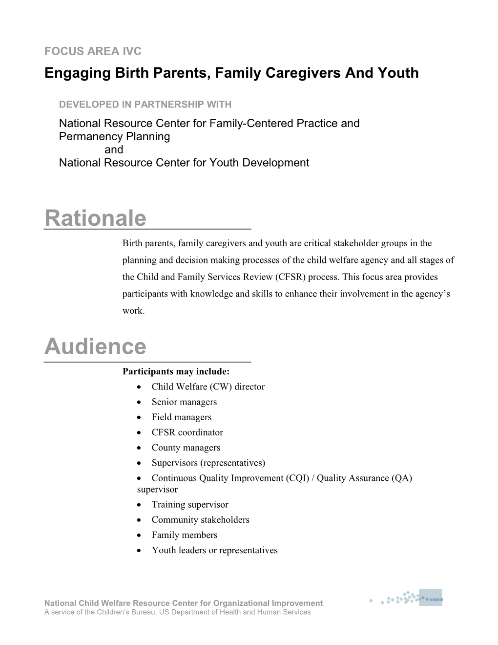 Module Iv: Engaging Community Stakeholders And Building Community Partnerships