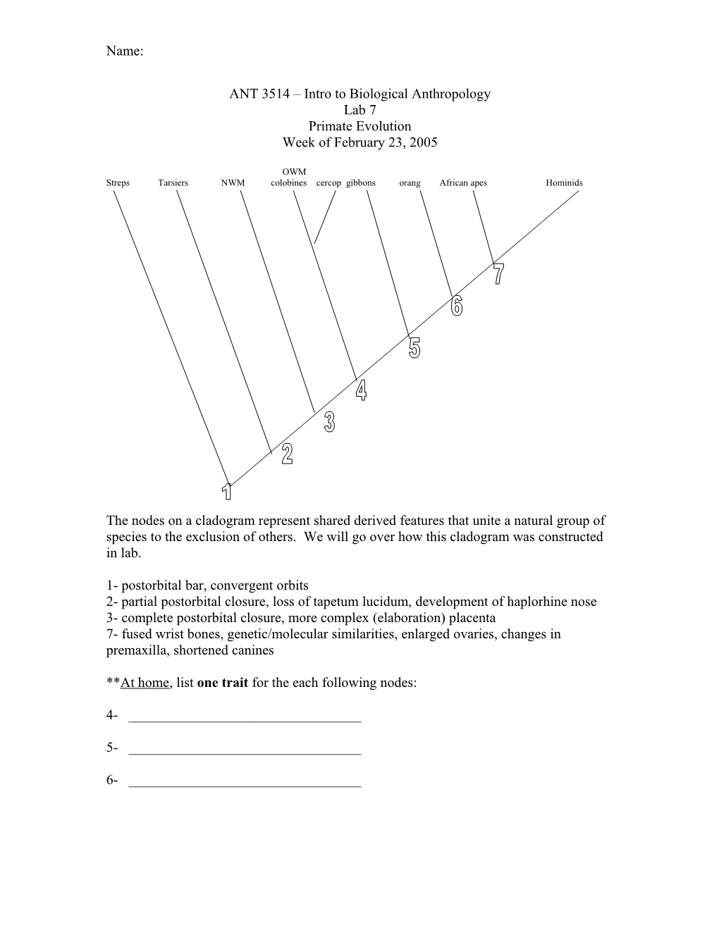 ANT 3514 Intro to Biological Anthropology