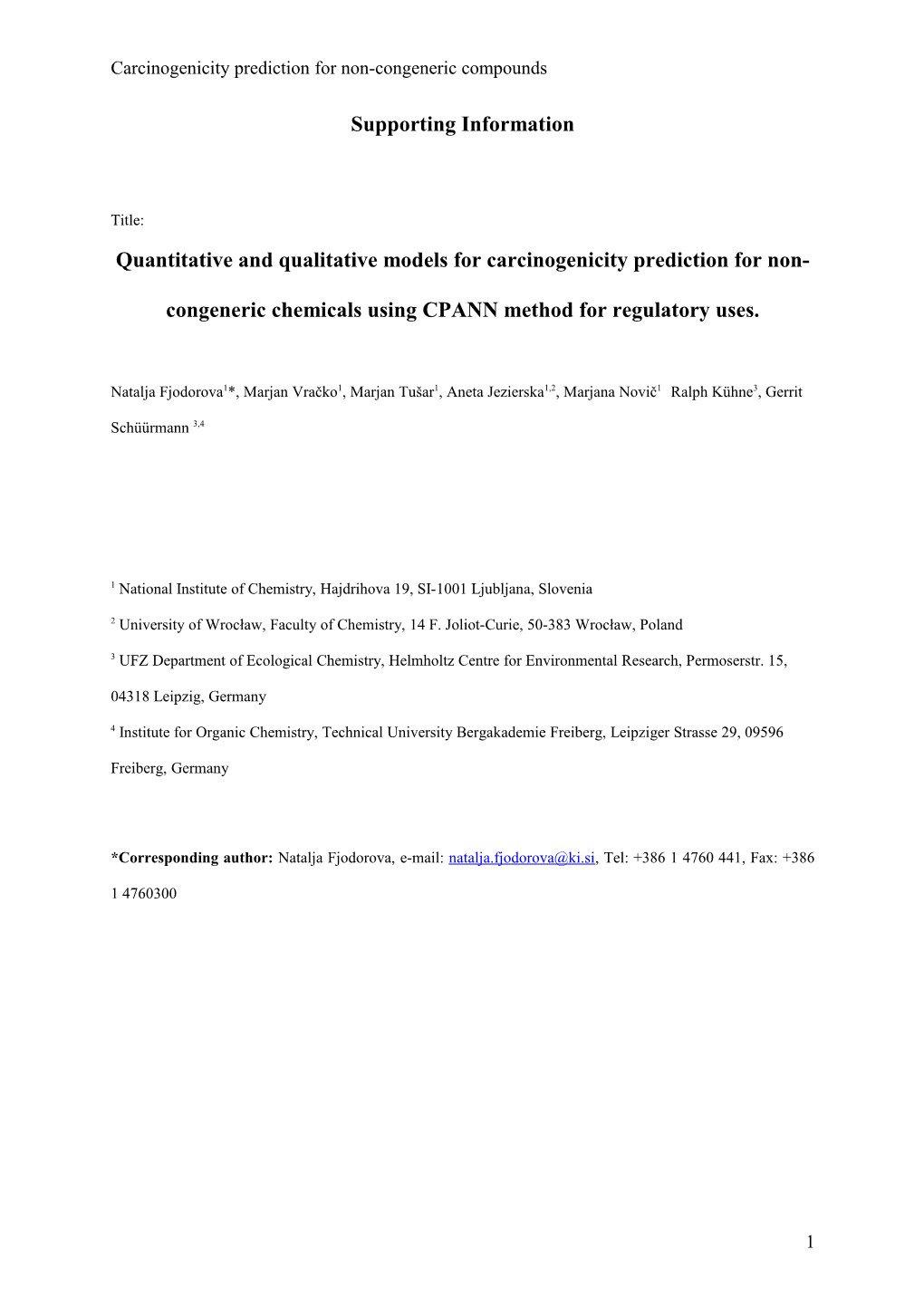 Qualitative and Quantitative Models for Carcinogenicity Prediction