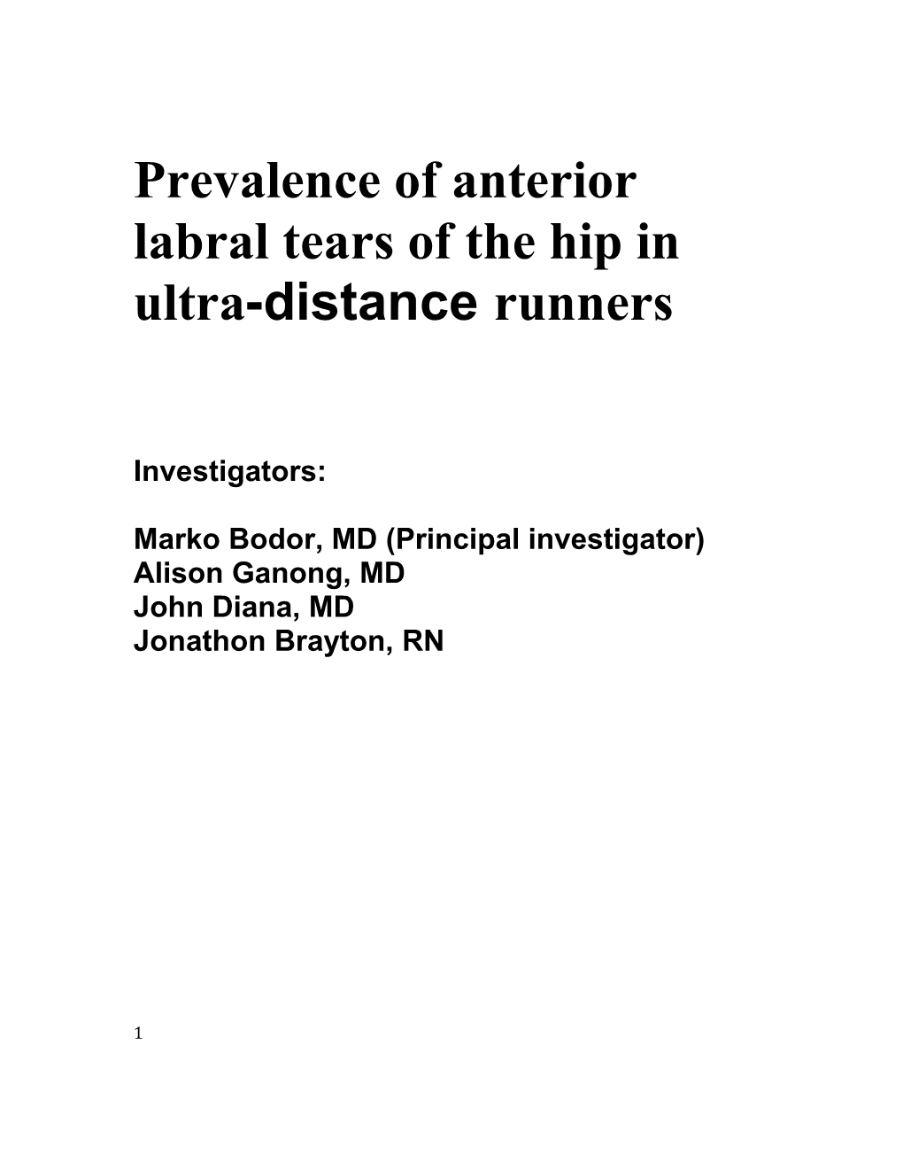 Prevalence of Anterior Labral Tears of the Hip in Ultra-Distancerunners