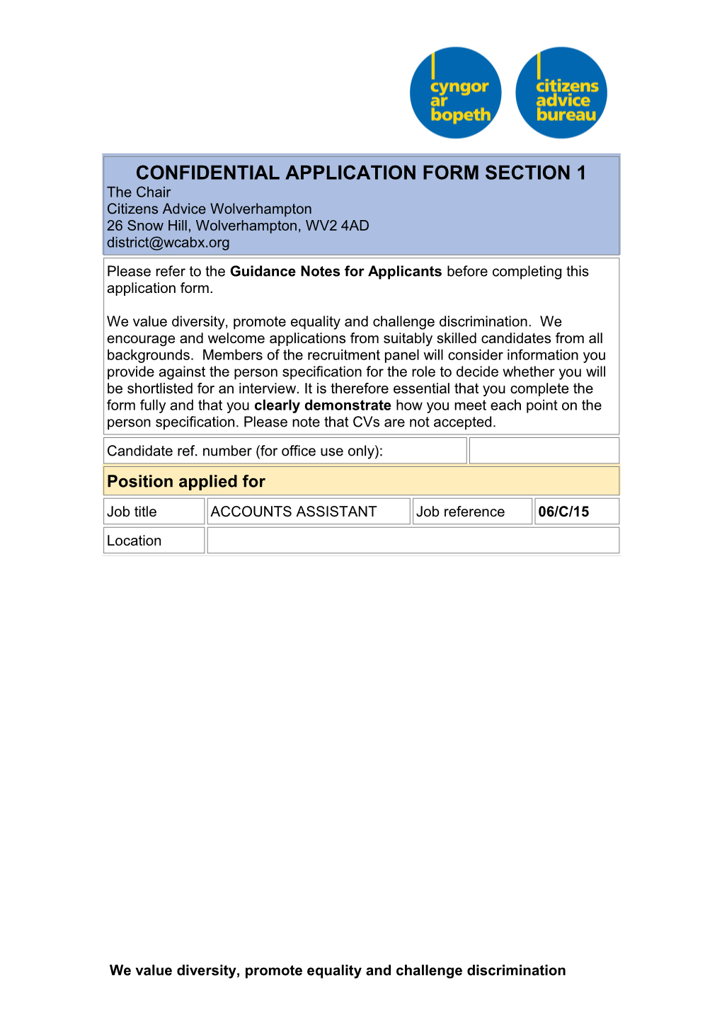 Application for Employment s152