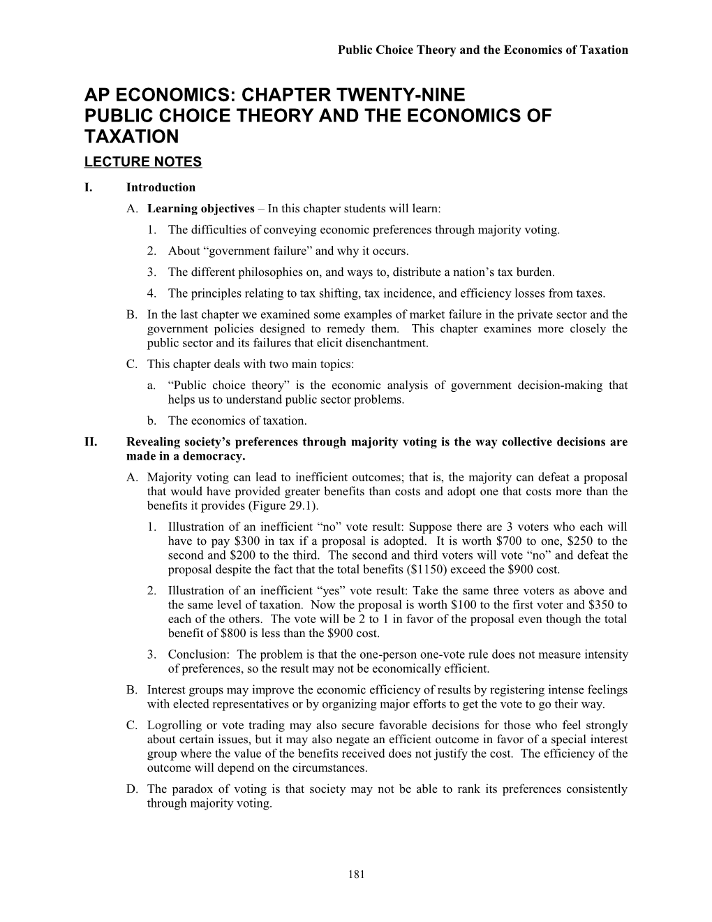 Public Choice Theory and the Economics of Taxation