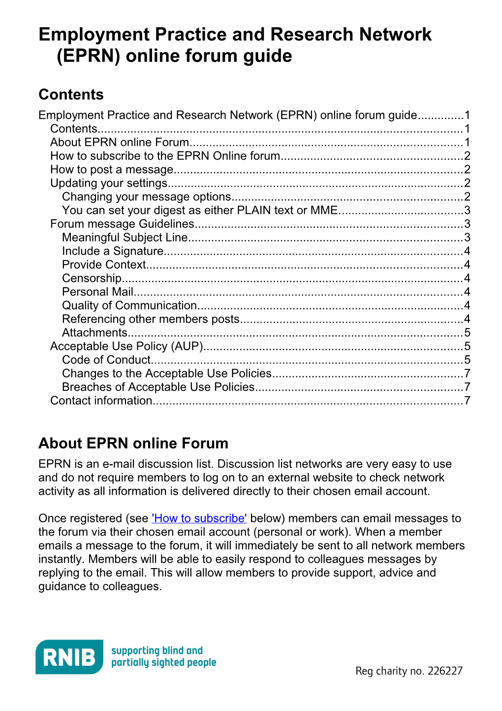 EPRN Online Forum Guide