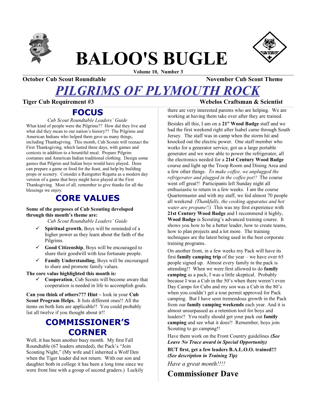BALOO's BUGLE Volume 10, Number 3