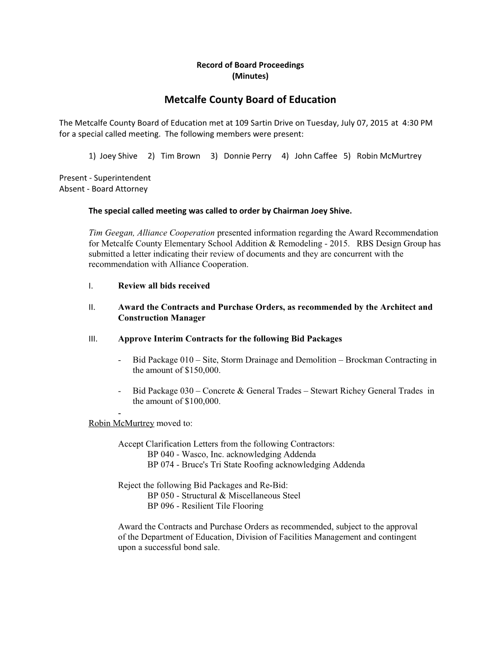 Metcalfe County Board of Education s1