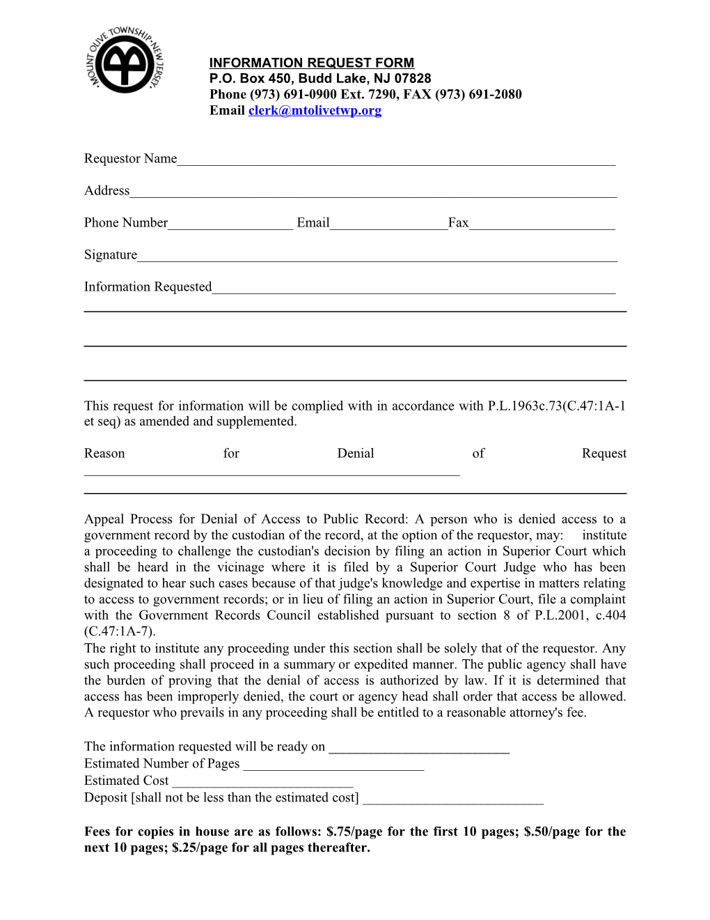 Information Request Form
