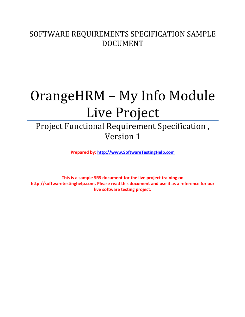 Orangehrm My Info Module Live Project